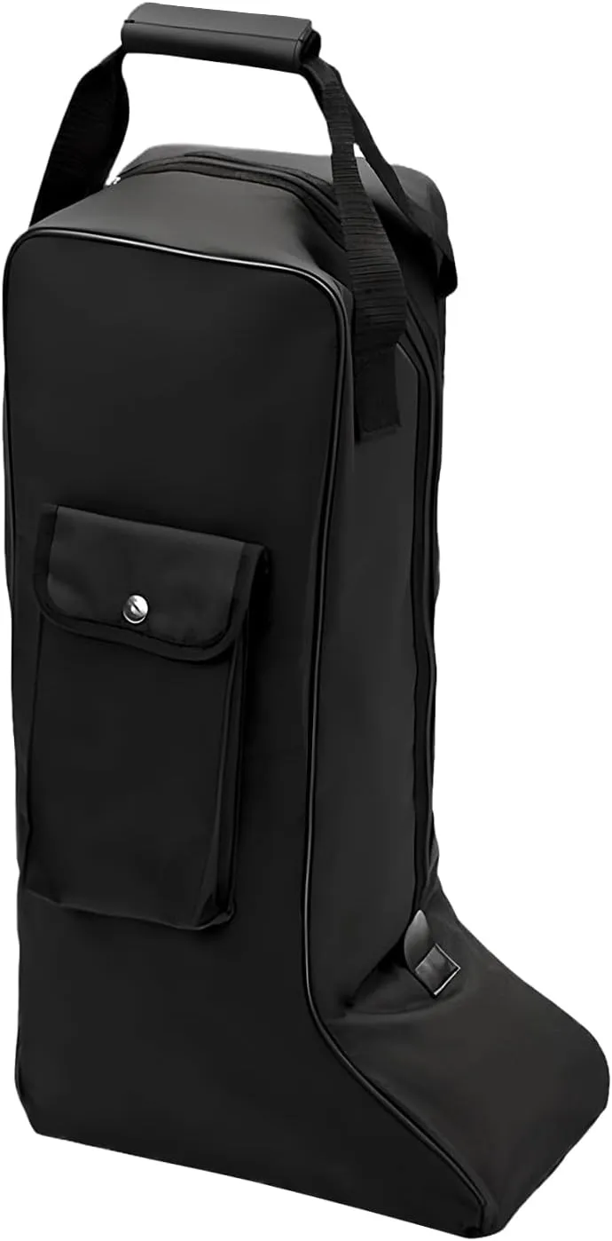 Portable Boot Bag, Horse Riding Tall Boot Bag with Handle, Equestrian Equipment Organizer with Sturdy Oxford Cloth and Leather Boot Carry Bag, Knight Boot Bag for Storage