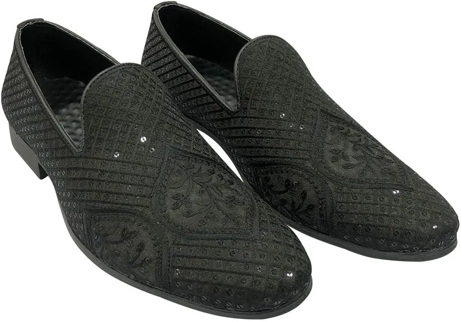 Punjabi Jutti for Men's Loafer Shoes Embroidery Slip-On Party Shoes Mojaris Wedding Bridal Dress Shoes