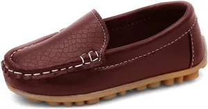 QIETION Toddler Little Kid Boys Girls Soft Slip On Loafers Dress Flat Shoes