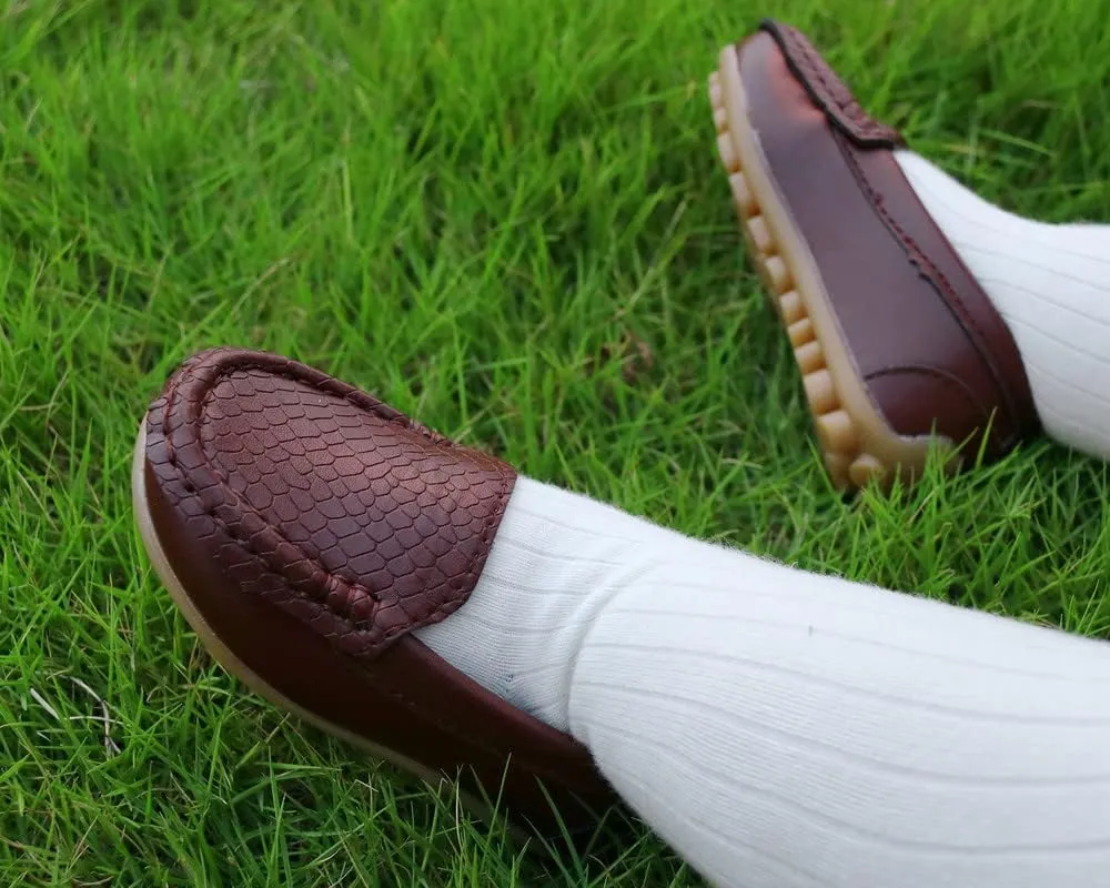 QIETION Toddler Little Kid Boys Girls Soft Slip On Loafers Dress Flat Shoes