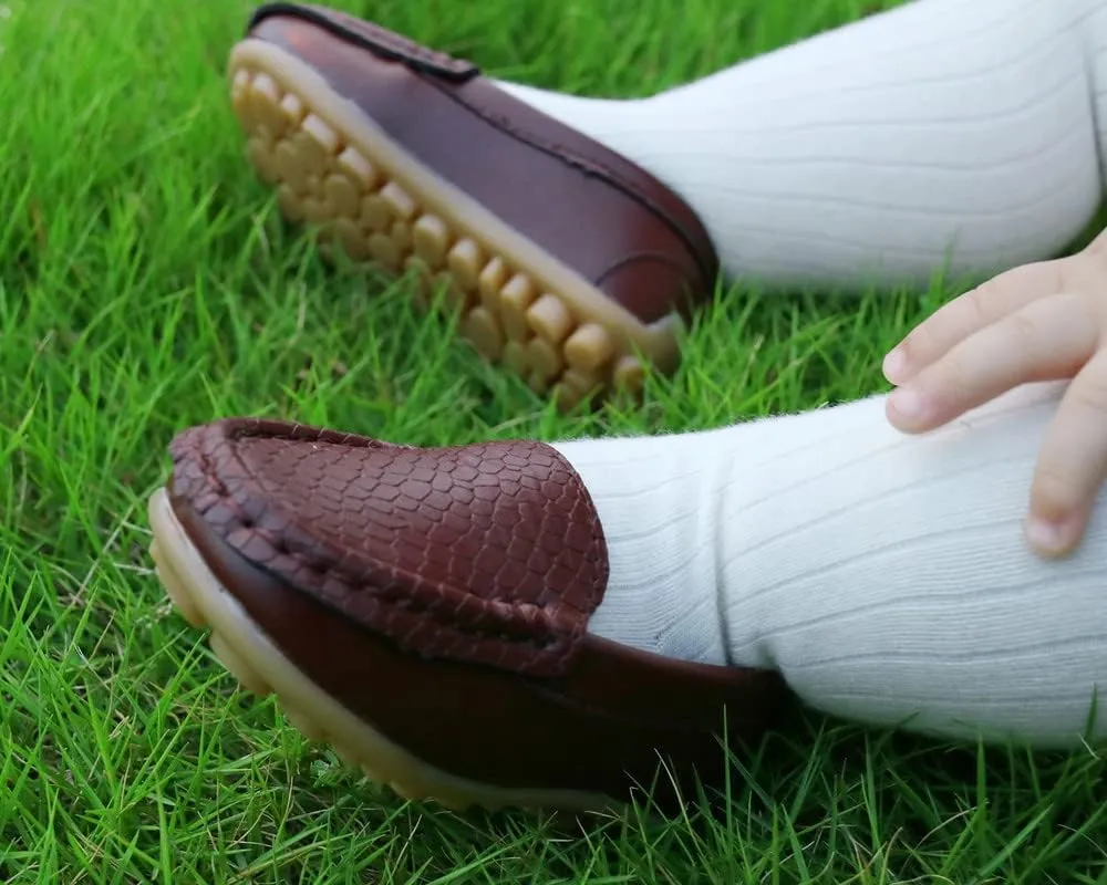 QIETION Toddler Little Kid Boys Girls Soft Slip On Loafers Dress Flat Shoes