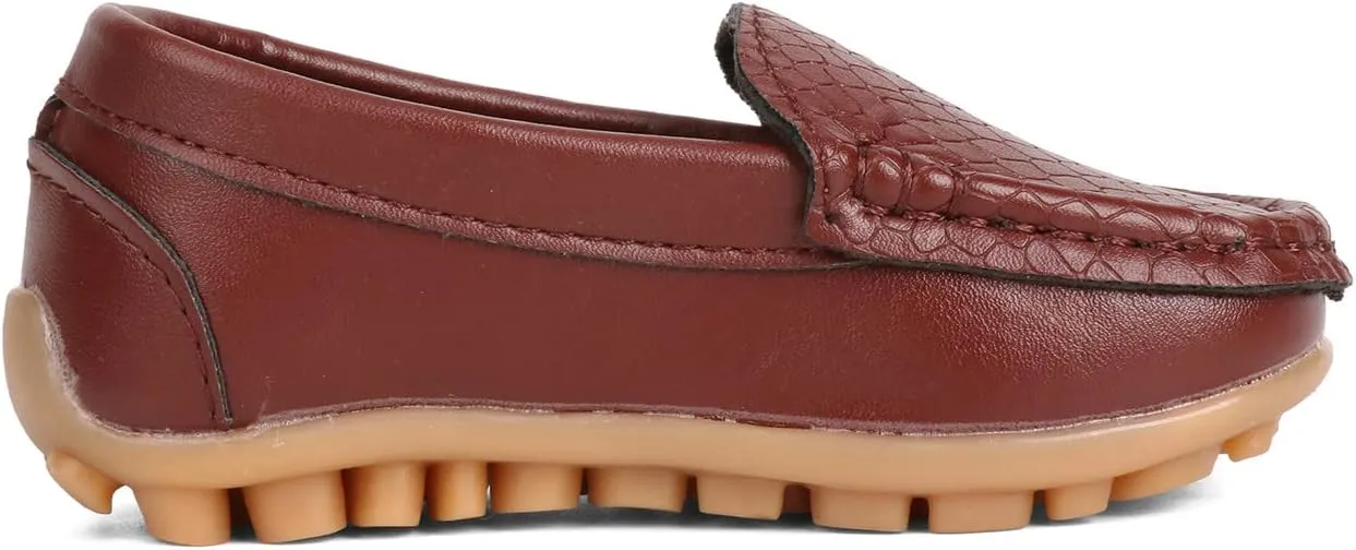 QIETION Toddler Little Kid Boys Girls Soft Slip On Loafers Dress Flat Shoes