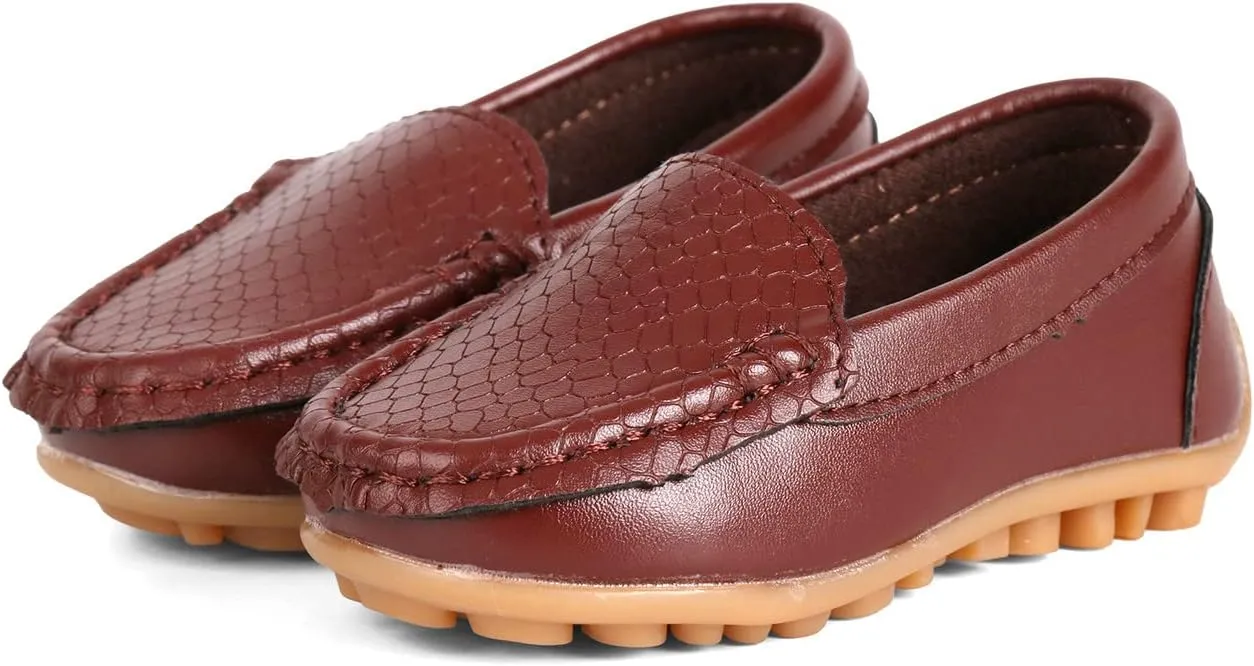 QIETION Toddler Little Kid Boys Girls Soft Slip On Loafers Dress Flat Shoes