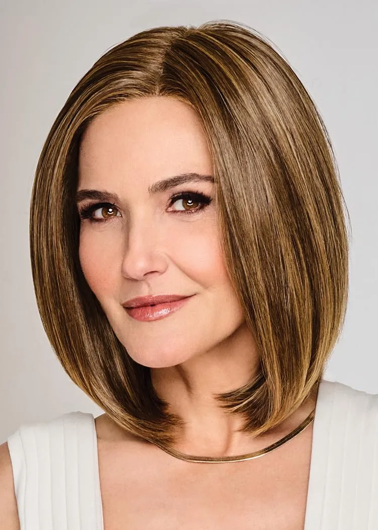 Raquel Welch Cruise Control Mid-Length Pageboy Bob Hand-Tied Wig by Hairuwear, Average Cap - RL10/22SS Iced Cappuccino