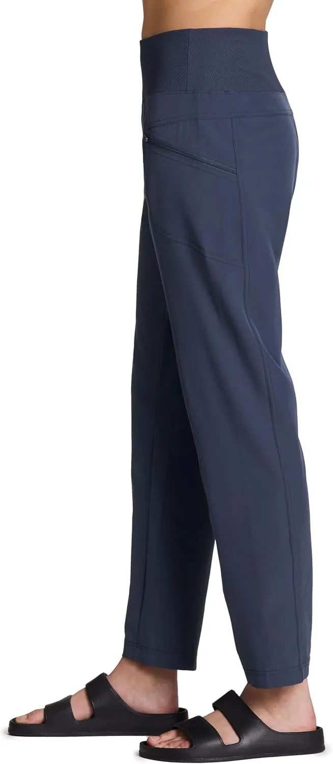 RBX Active Women's Ankle Pant, Lightweight Quick Drying Stretch Woven Casual Weekend Pant with Pockets