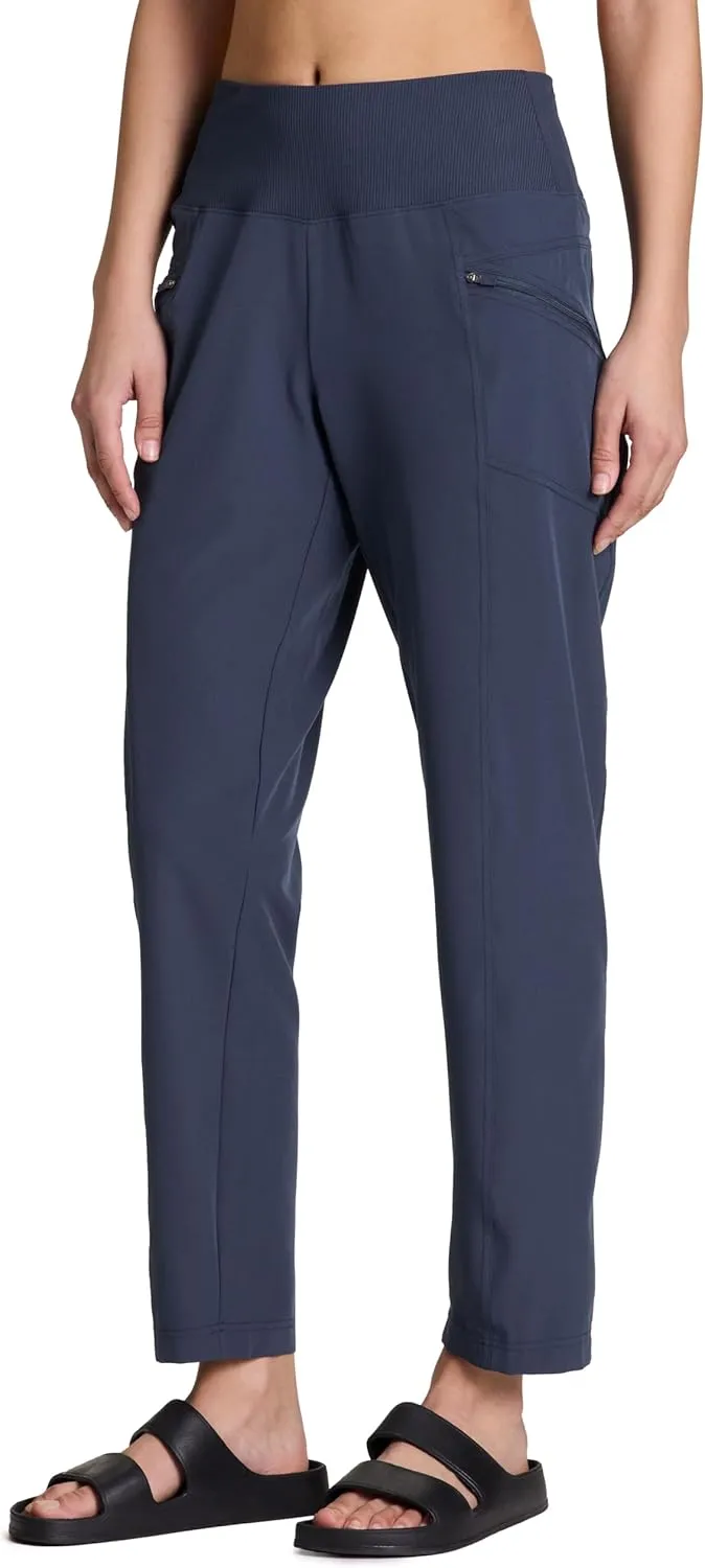 RBX Active Women's Ankle Pant, Lightweight Quick Drying Stretch Woven Casual Weekend Pant with Pockets