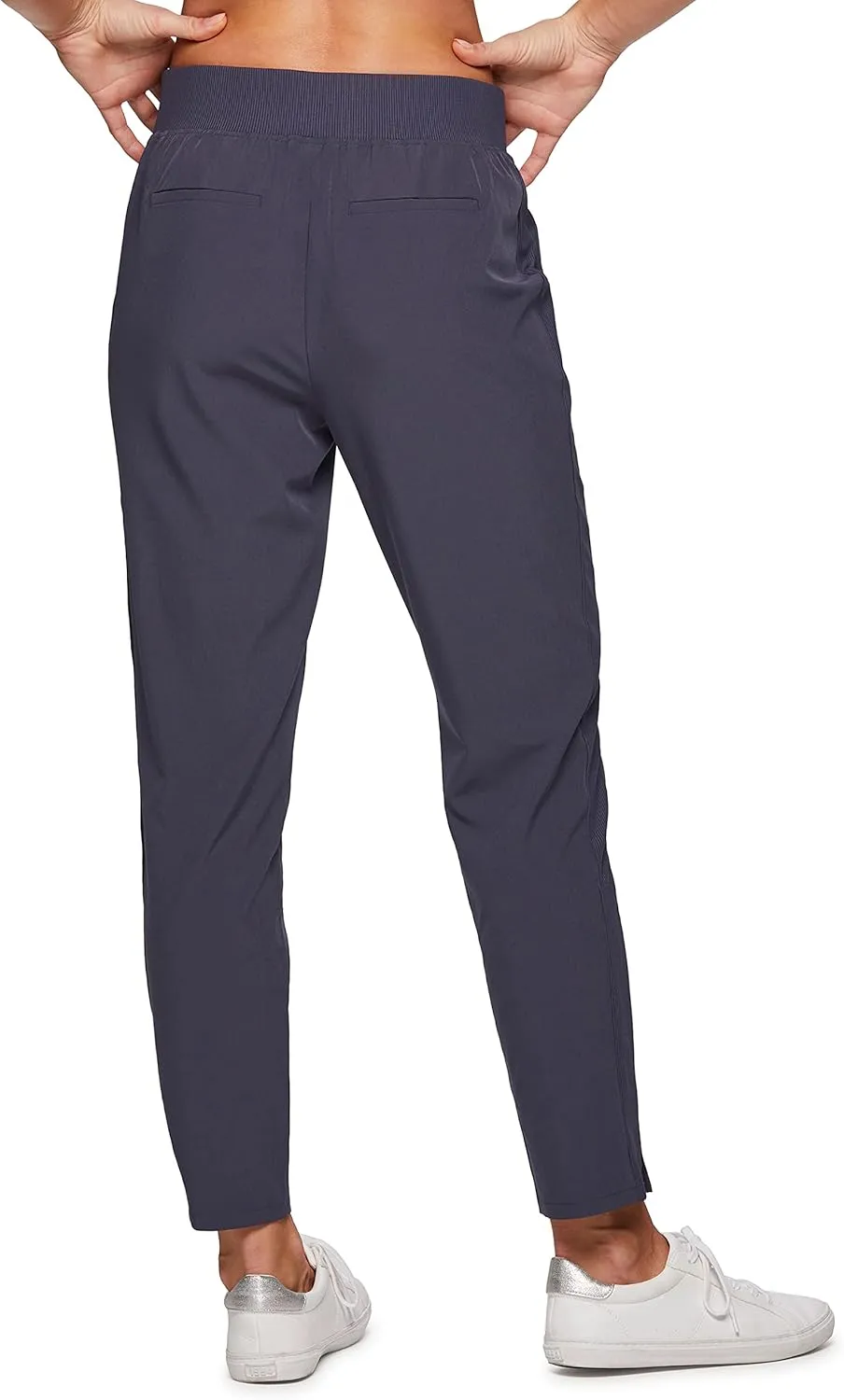 RBX Women's Ankle Pant, Quick Drying Lightweight Stretch Woven Flat-Front Straight Leg Pants