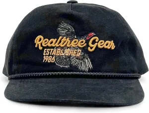 Realtree Camo Rope Hat – Vintage Flat Brim, Adjustable Snapback, Lightweight Outdoor Cap for Hunting, Fishing, and Boating