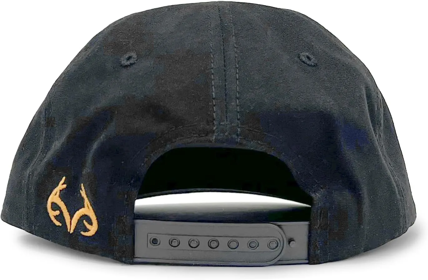 Realtree Camo Rope Hat – Vintage Flat Brim, Adjustable Snapback, Lightweight Outdoor Cap for Hunting, Fishing, and Boating
