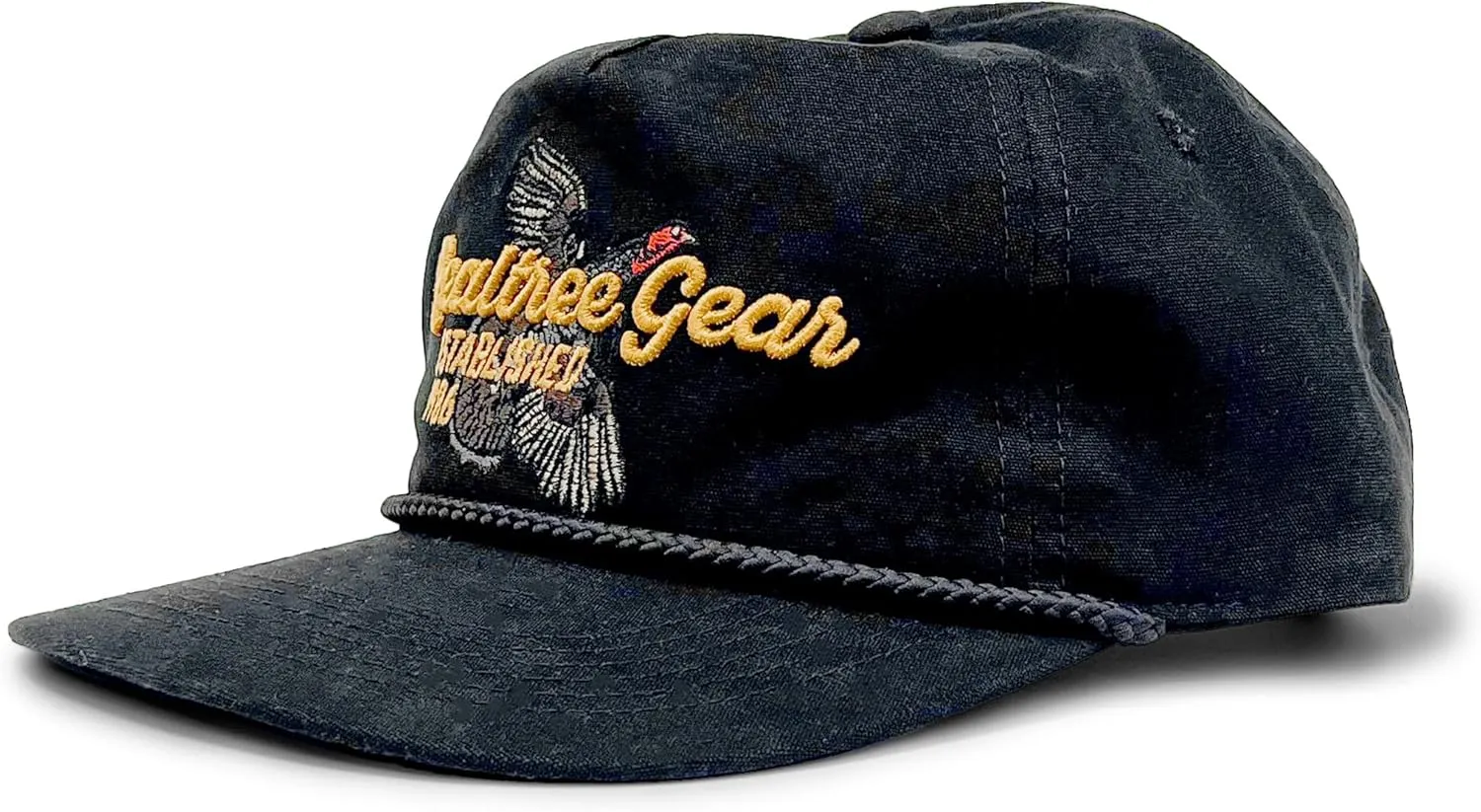 Realtree Camo Rope Hat – Vintage Flat Brim, Adjustable Snapback, Lightweight Outdoor Cap for Hunting, Fishing, and Boating