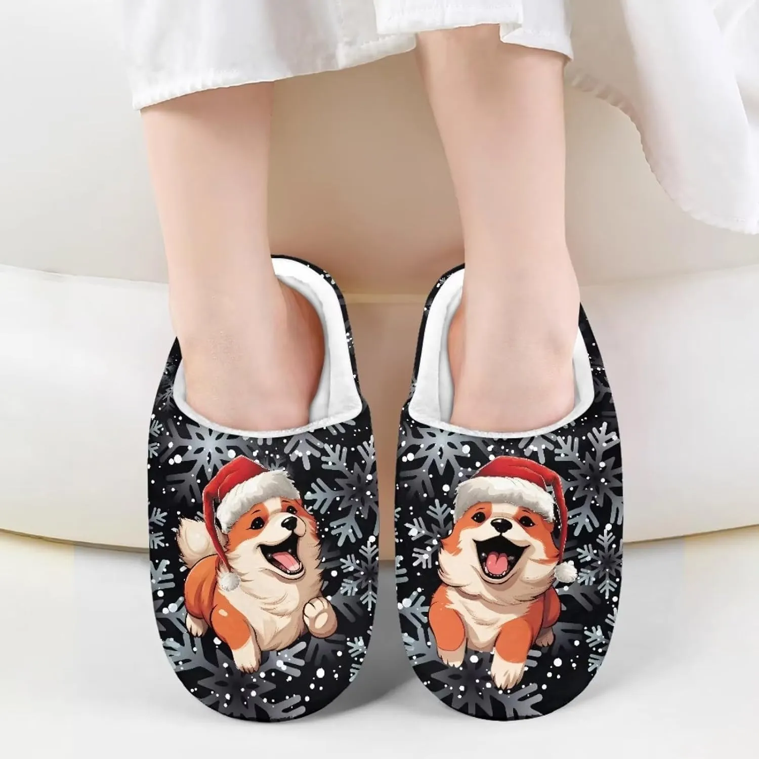 Renewold Boys Girls House Slipper Kids Warm Plush Winter Cotton Slippers Slip On Nonslip Indoor Slippers Shoes