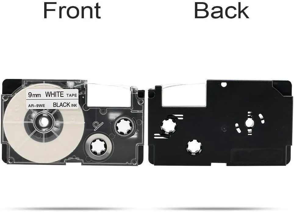 Replace for Casio Label Maker Tape 9mm Xr-9we2s Xr9we2s 3/8" Black On White Label It Tape Cartridge Compatible with Casio EZ Label Printers Kl-60 Kl-780 Kl750b Kl-100 Kl750 Kl7200, 3-Pack