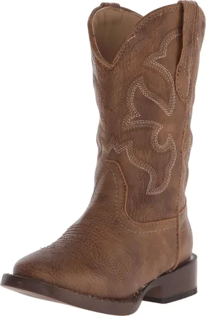 Roper Kids Cole Square Toe Boot (Toddler/Little Kid) Tan 11 Little Kid M