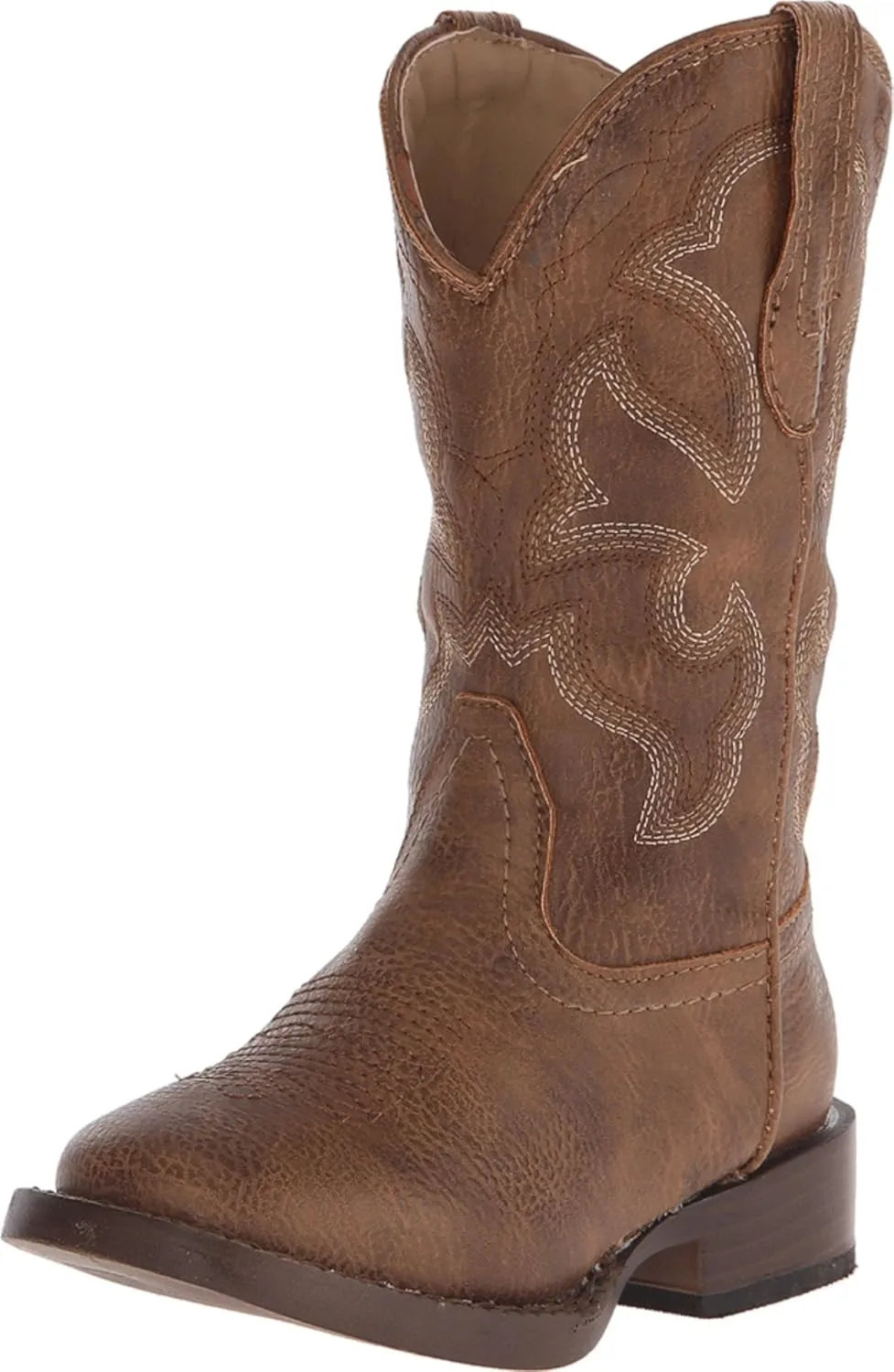 Roper Kids Cole Square Toe Boot (Toddler/Little Kid) Tan 11 Little Kid M