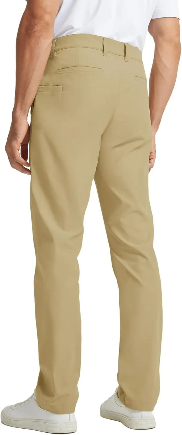 Rouen Golf Pants Men 8 Pockets Water Resistant Flat Front - 30"/32"/34" Chino Dress Pants Lightweight Stretch Casual Trousers