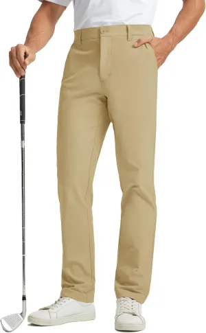 Rouen Golf Pants Men 8 Pockets Water Resistant Flat Front - 30"/32"/34" Chino Dress Pants Lightweight Stretch Casual Trousers