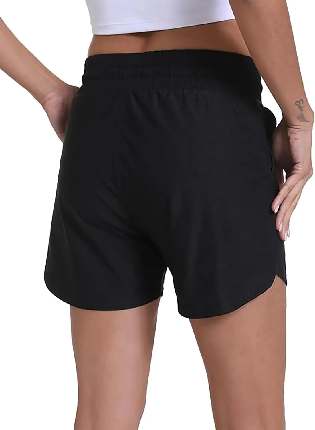 Rrosseyz Running Shorts for Womens with Liner High Waisted Lightweight Athletic Shorts with Pockets for Workout Gym Outdoor