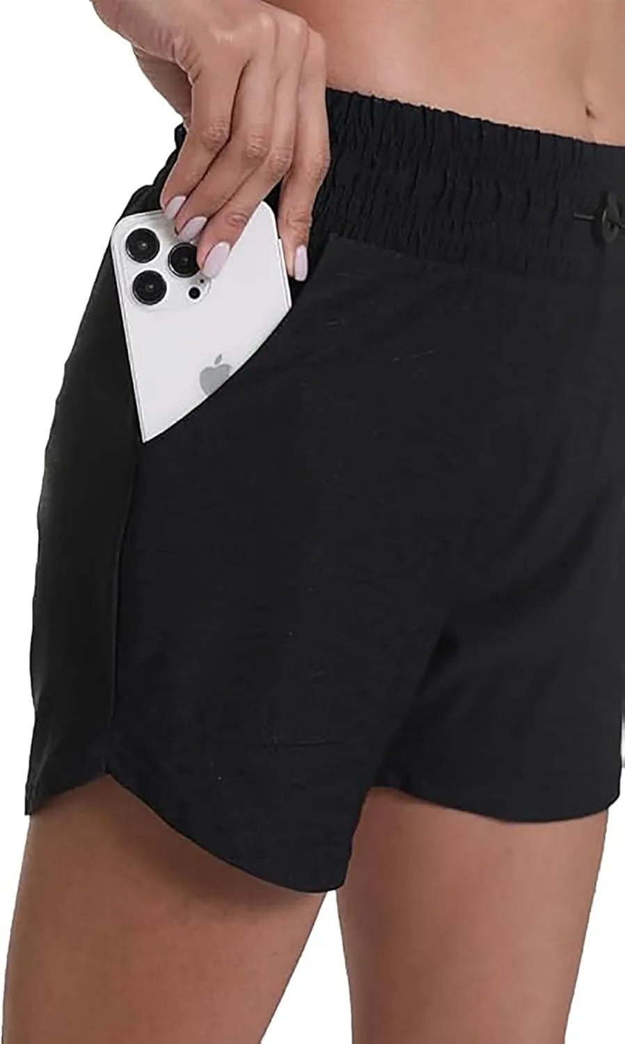 Rrosseyz Running Shorts for Womens with Liner High Waisted Lightweight Athletic Shorts with Pockets for Workout Gym Outdoor