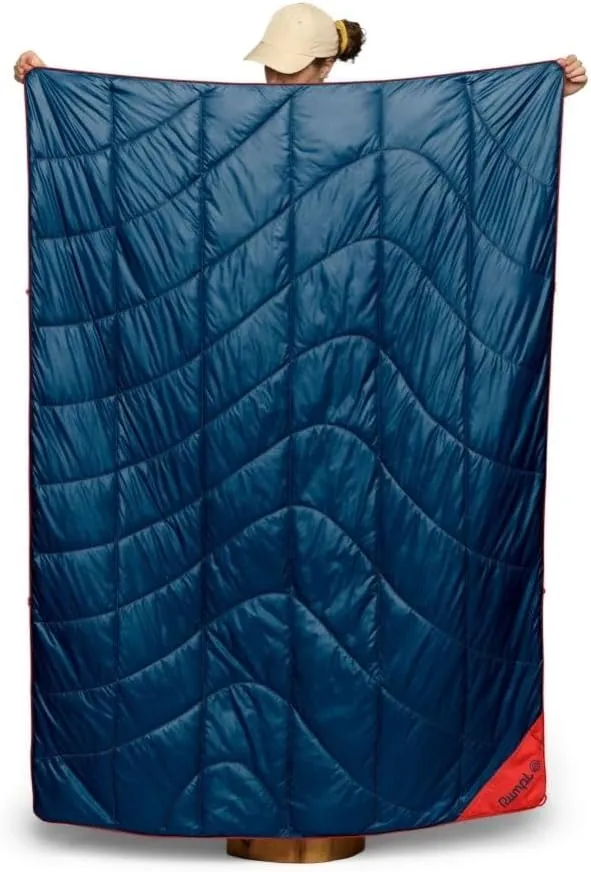 Rumpl Backcountry Puffy Blanket - Packing Comfort Into Uncomfortable Places, 100% Recycled Polyester Insulation, Lightweight, Packable, Water Resistant, 52" x 75", Redwood