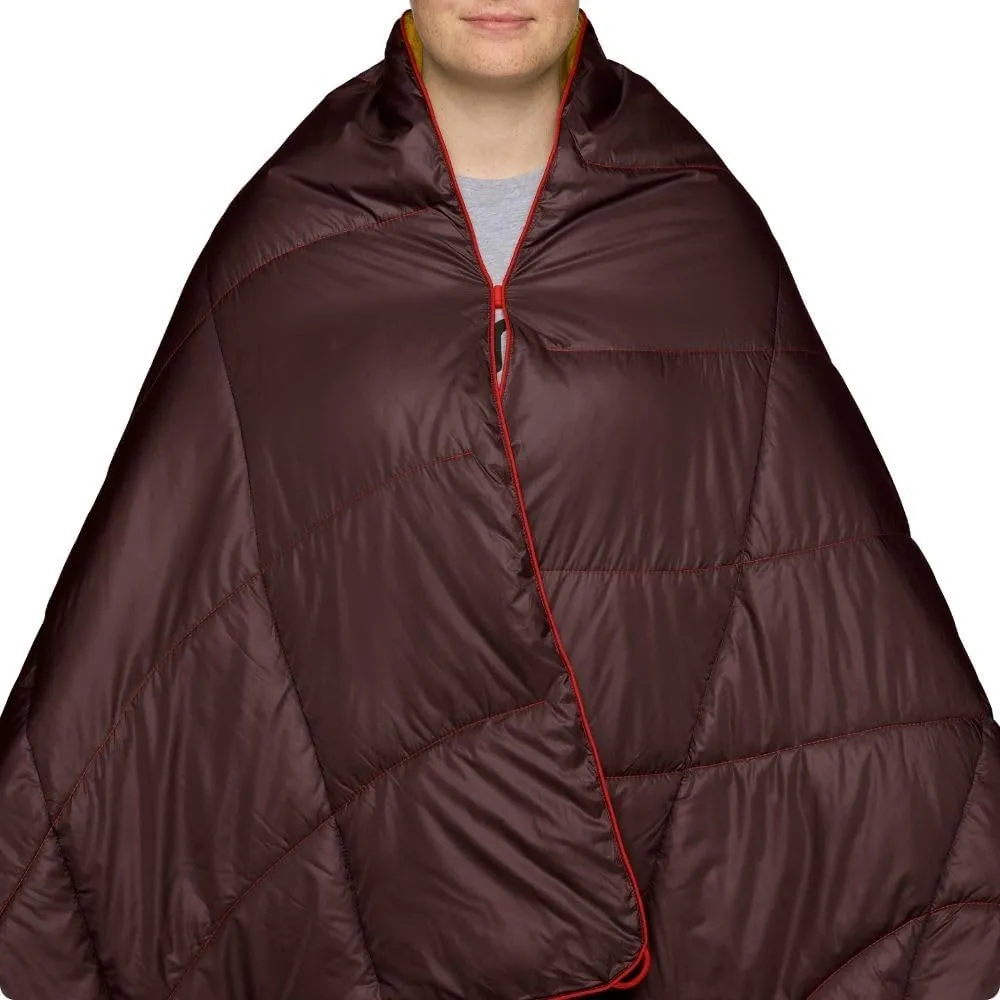 Rumpl Backcountry Puffy Blanket - Packing Comfort Into Uncomfortable Places, 100% Recycled Polyester Insulation, Lightweight, Packable, Water Resistant, 52" x 75", Redwood