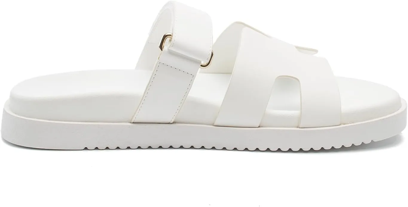 Sandals for Women Open Toe Thick Sole Slide Shoes Comfort Platform Sandals Adjustable Strap Casual Slip on Flats Beach Sandals