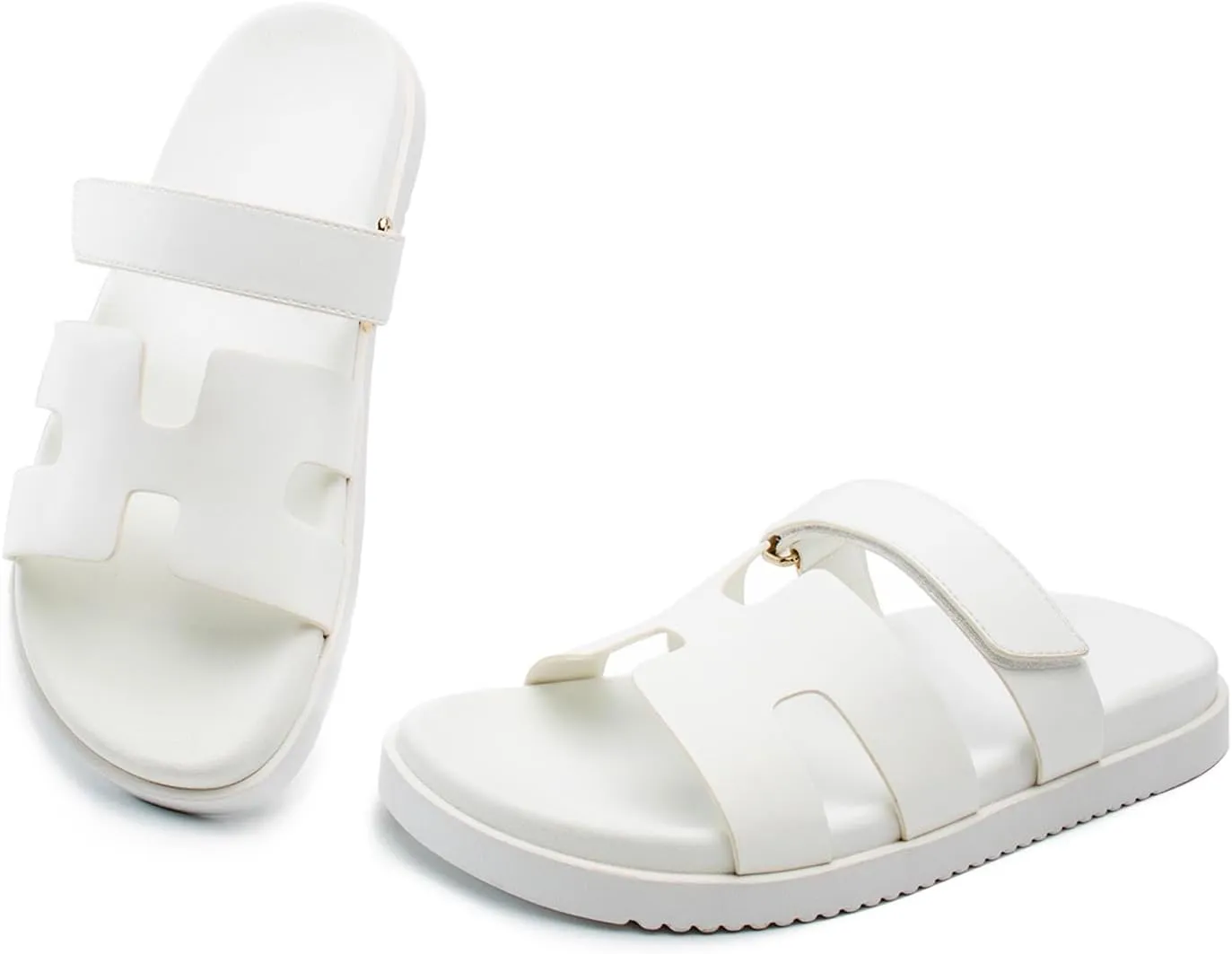 Sandals for Women Open Toe Thick Sole Slide Shoes Comfort Platform Sandals Adjustable Strap Casual Slip on Flats Beach Sandals