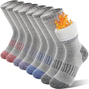 Sandsuced Kids Merino Wool Hiking Socks Girls Boys Toddler Winter Thermal Warm Cozy Boot Thick Cushion Socks 4 Pairs