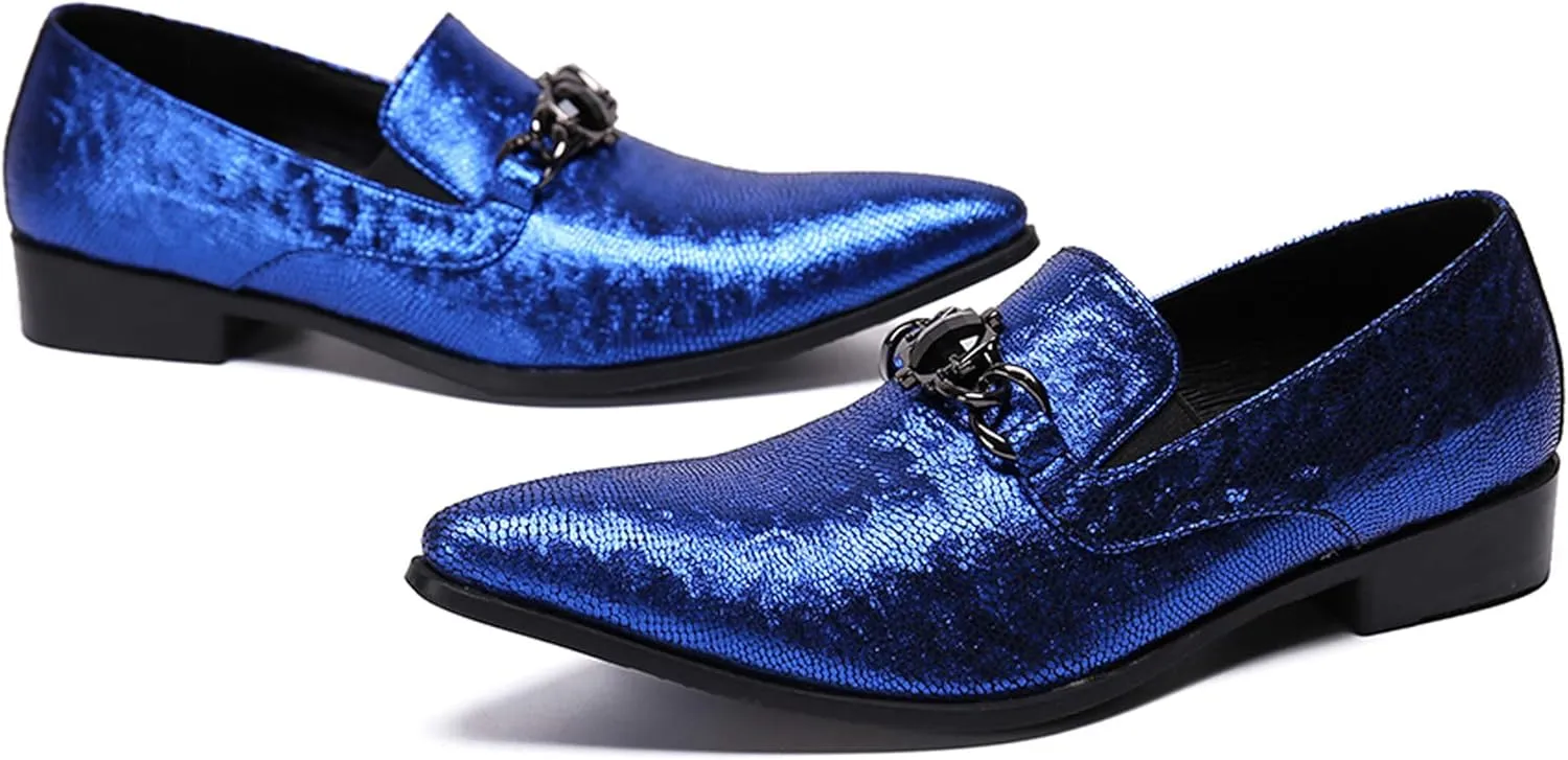 Santimon Mens Smoking Slipper Loafers Men Rhinestone Buckle Casual Slip On Dress Shoes