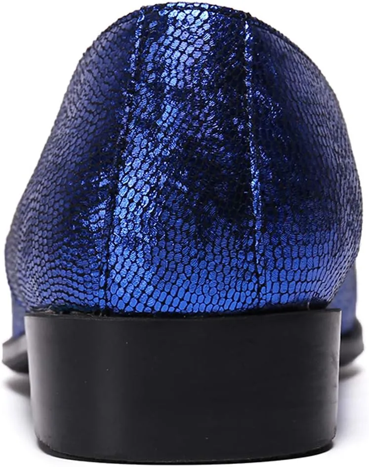 Santimon Mens Smoking Slipper Loafers Men Rhinestone Buckle Casual Slip On Dress Shoes