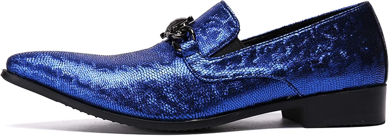 Santimon Mens Smoking Slipper Loafers Men Rhinestone Buckle Casual Slip On Dress Shoes
