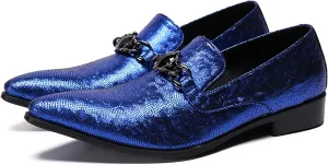 Santimon Mens Smoking Slipper Loafers Men Rhinestone Buckle Casual Slip On Dress Shoes