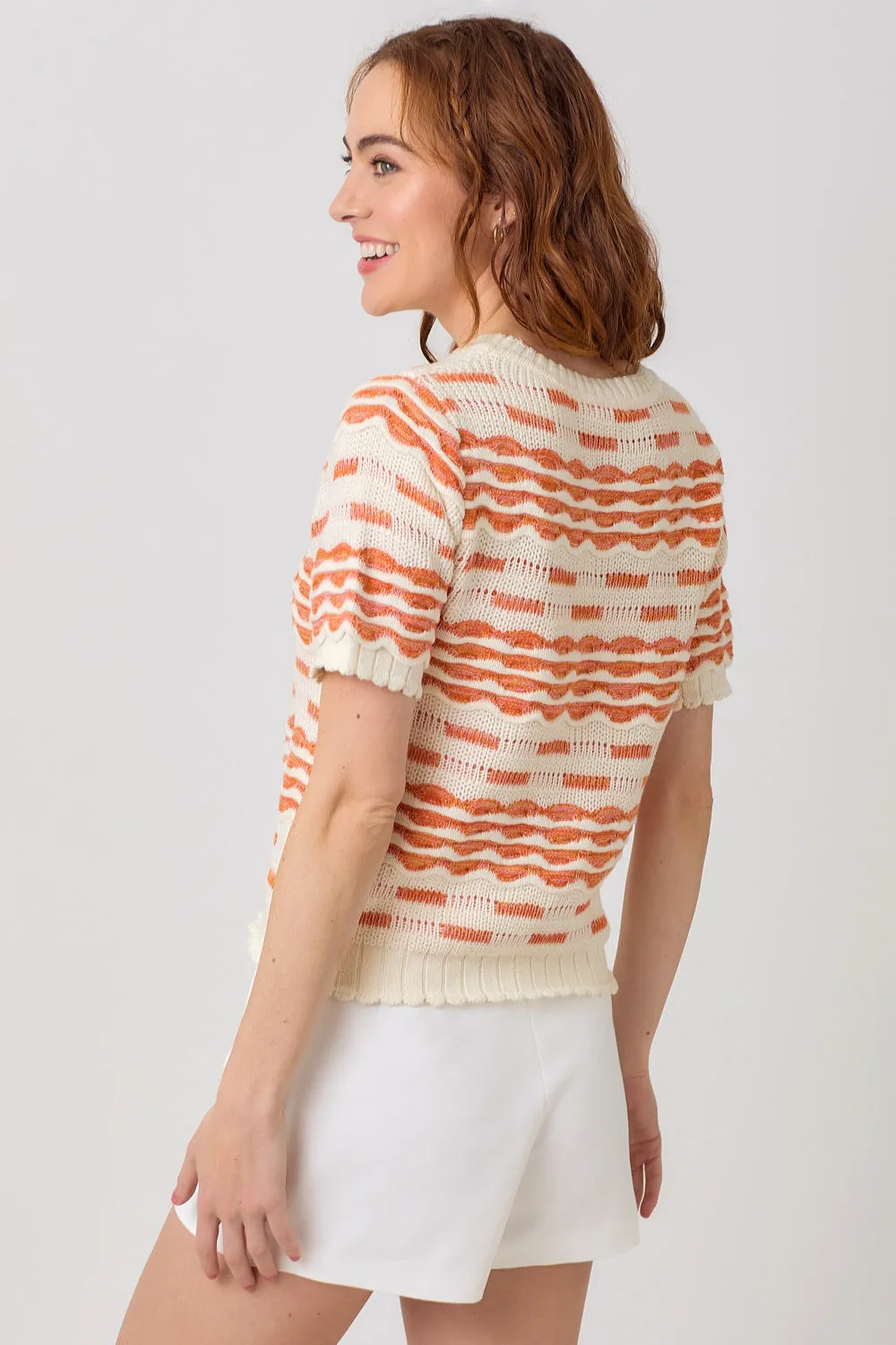Scallop Pullover Sweater Top