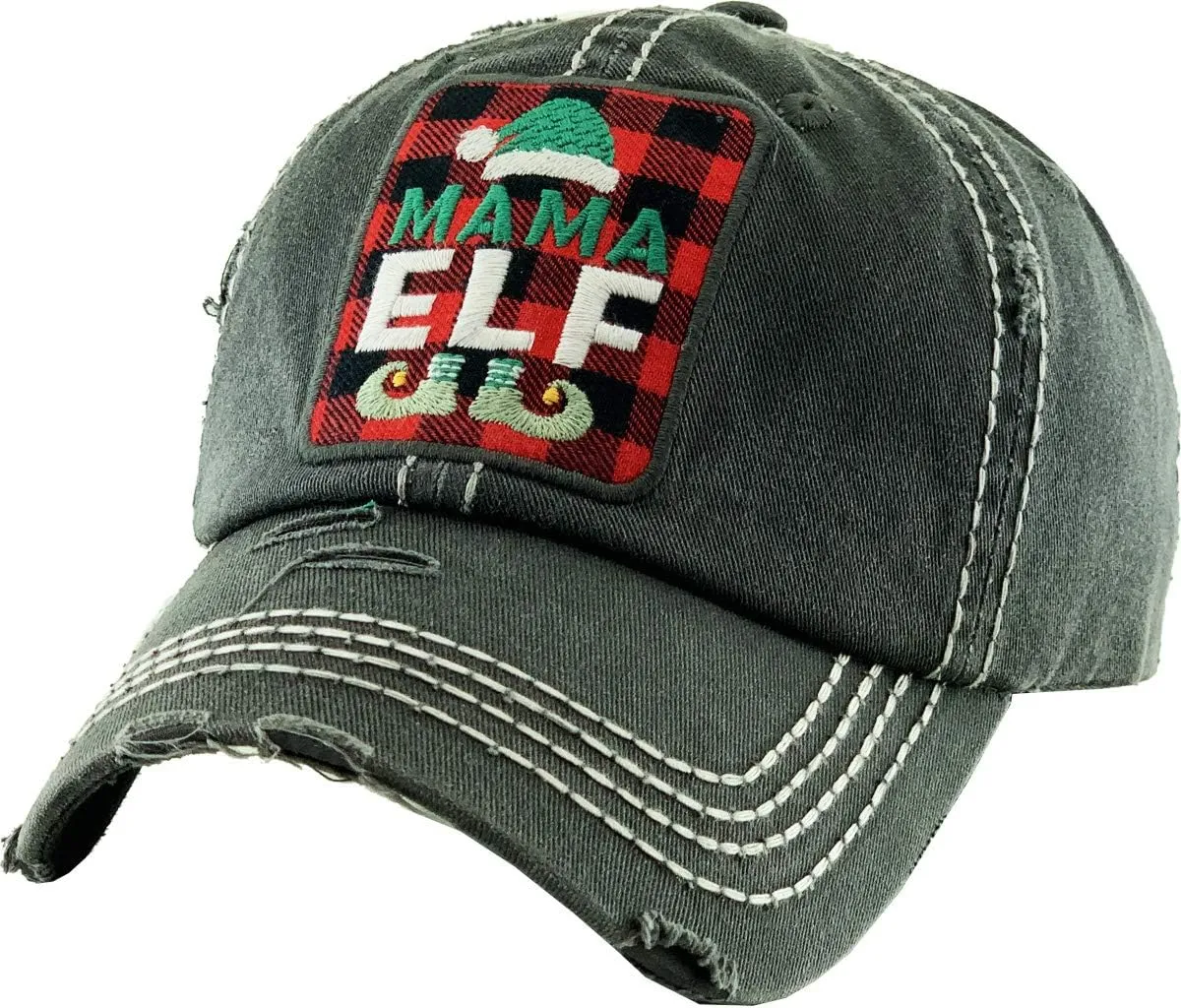ScarvesMe Women's Oh Deer Christmas Vintage Washed Distressed Stitch Baseball Cap Hat