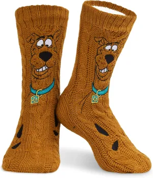 Scooby Doo Mens Slipper Socks, Knitted Fluffy Socks Fleece Lining Non Slip