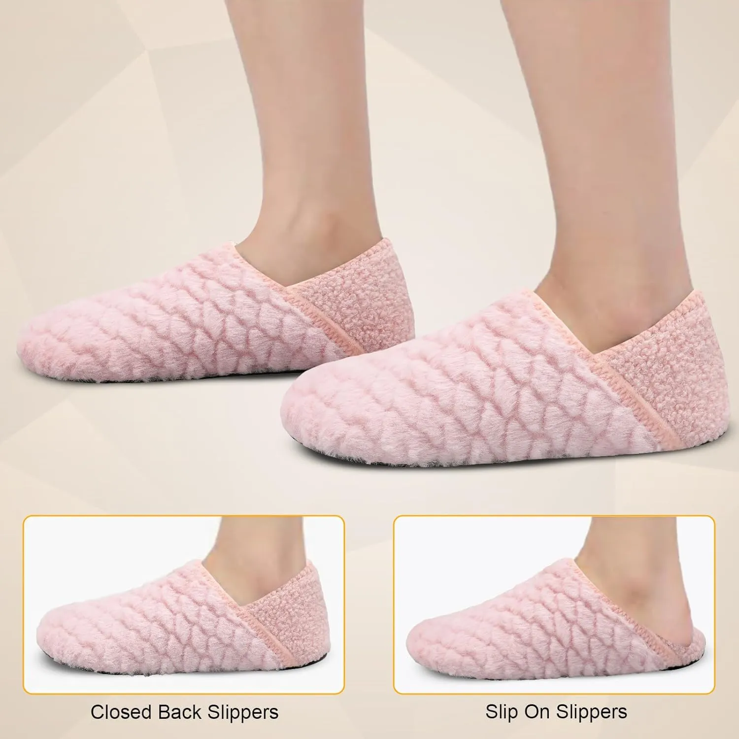 Scurtain Slippers for Women Men House Slipper Socks Lightweight Unisex Adults Barefoot Shoes Non-Slip Travel Slippers