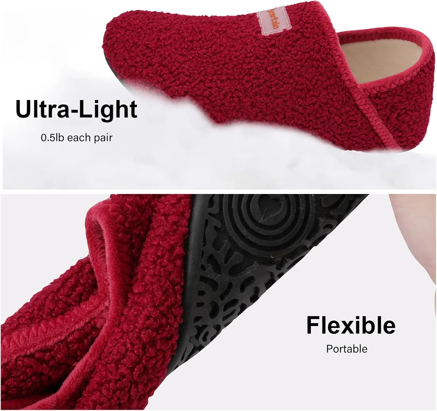 Scurtain Slippers for Women Men House Slipper Socks Lightweight Unisex Adults Barefoot Shoes Non-Slip Travel Slippers