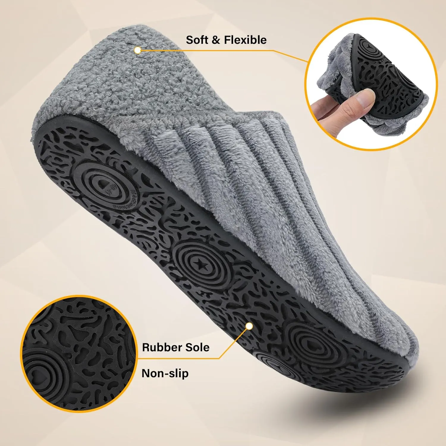 Scurtain Slippers for Women Men House Slipper Socks Lightweight Unisex Adults Barefoot Shoes Non-Slip Travel Slippers