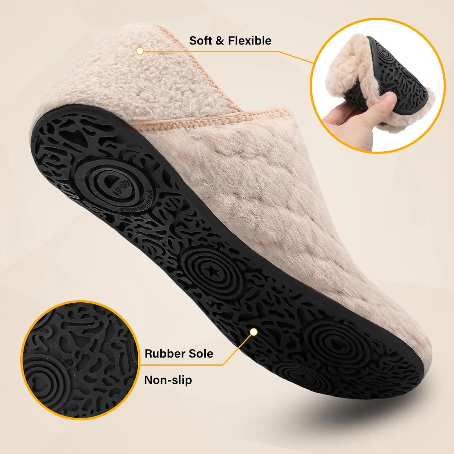 Scurtain Slippers for Women Men House Slipper Socks Lightweight Unisex Adults Barefoot Shoes Non-Slip Travel Slippers