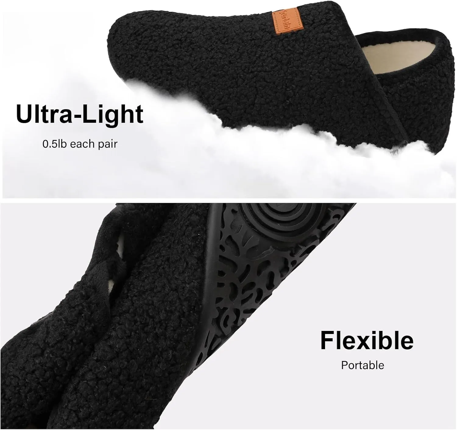 Scurtain Slippers for Women Men House Slipper Socks Lightweight Unisex Adults Barefoot Shoes Non-Slip Travel Slippers