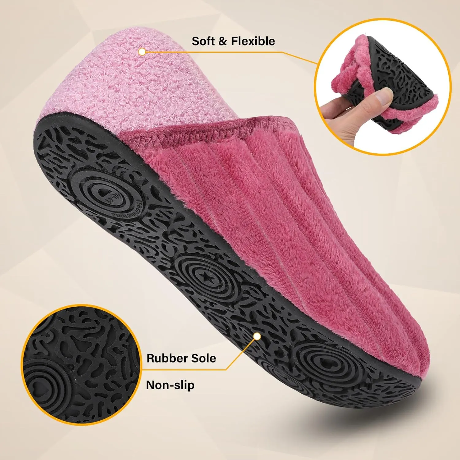 Scurtain Slippers for Women Men House Slipper Socks Lightweight Unisex Adults Barefoot Shoes Non-Slip Travel Slippers
