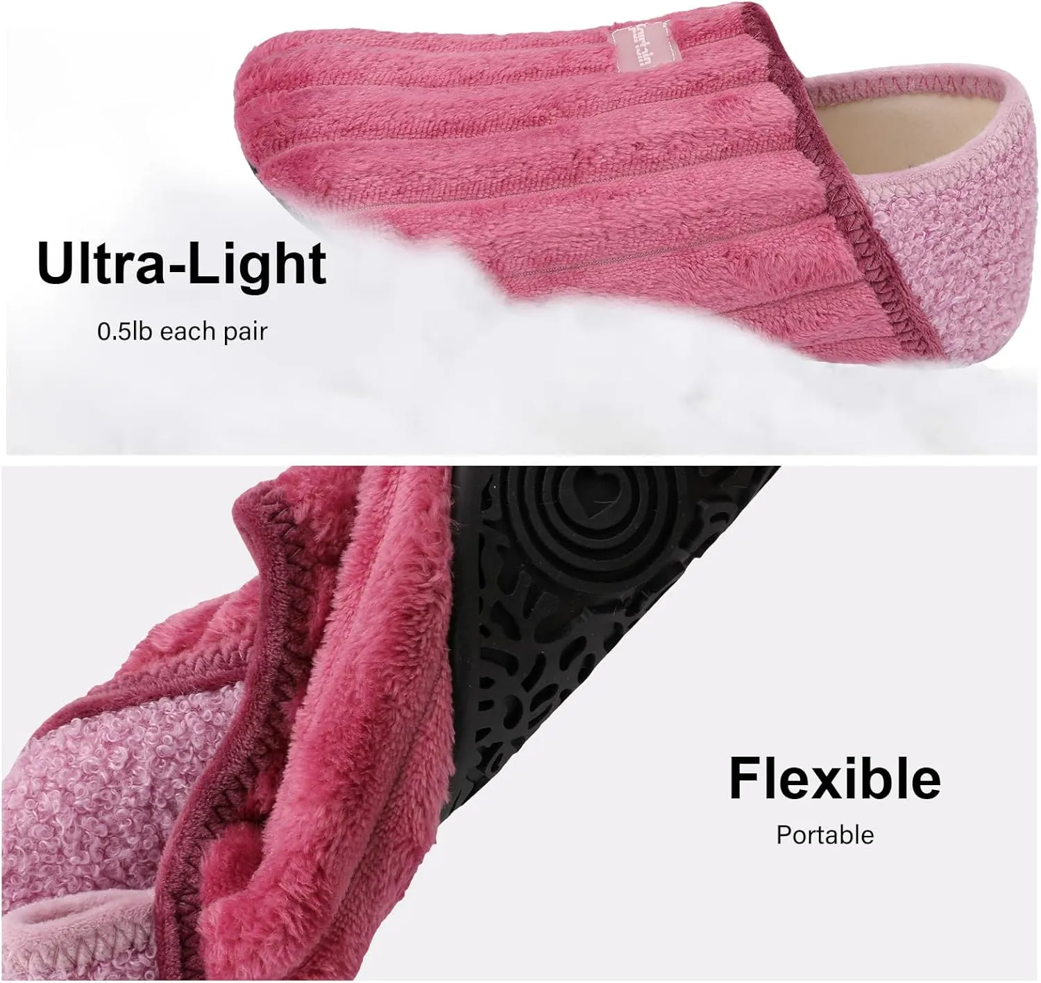 Scurtain Slippers for Women Men House Slipper Socks Lightweight Unisex Adults Barefoot Shoes Non-Slip Travel Slippers