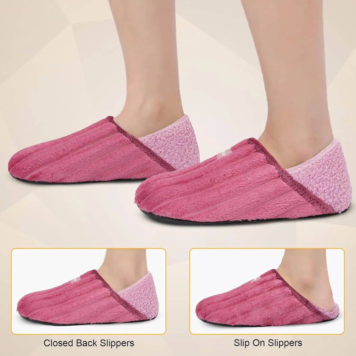 Scurtain Slippers for Women Men House Slipper Socks Lightweight Unisex Adults Barefoot Shoes Non-Slip Travel Slippers