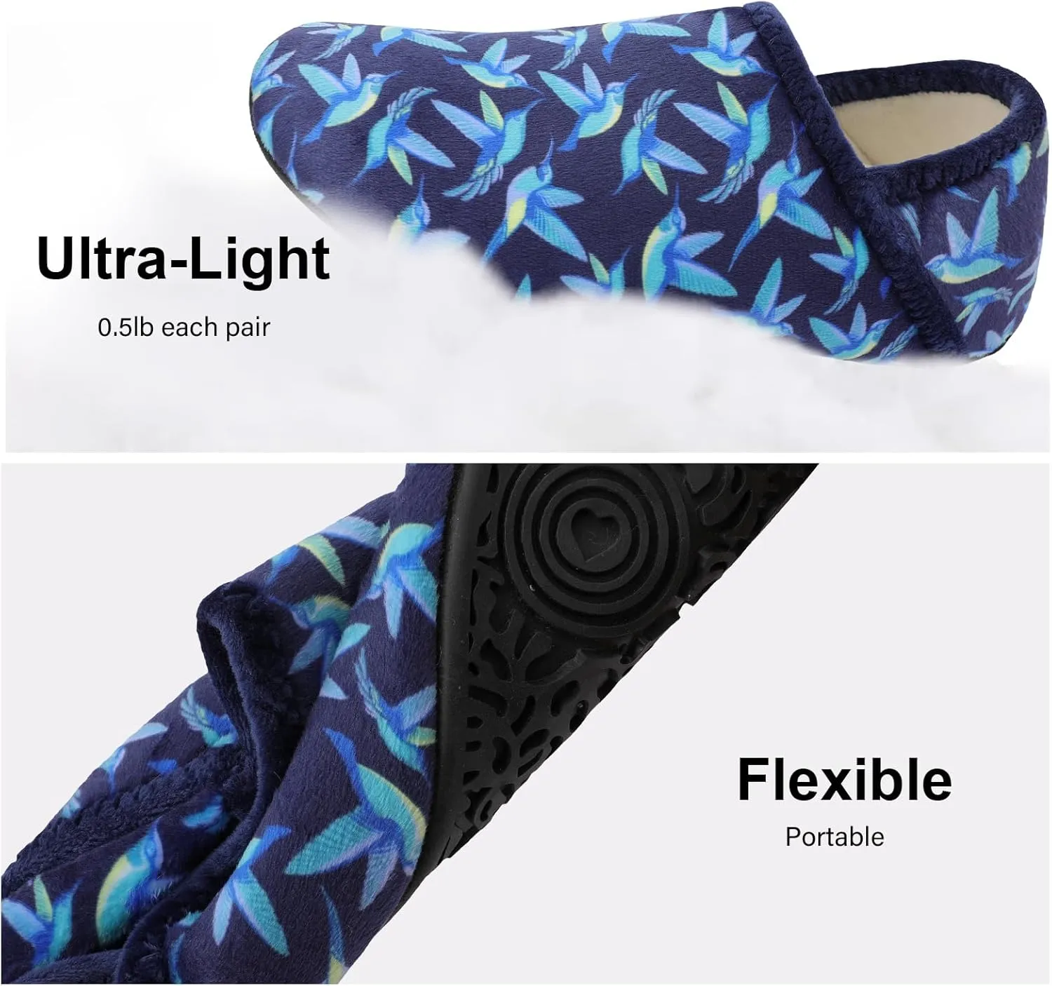 Scurtain Slippers for Women Men House Slipper Socks Lightweight Unisex Adults Barefoot Shoes Non-Slip Travel Slippers