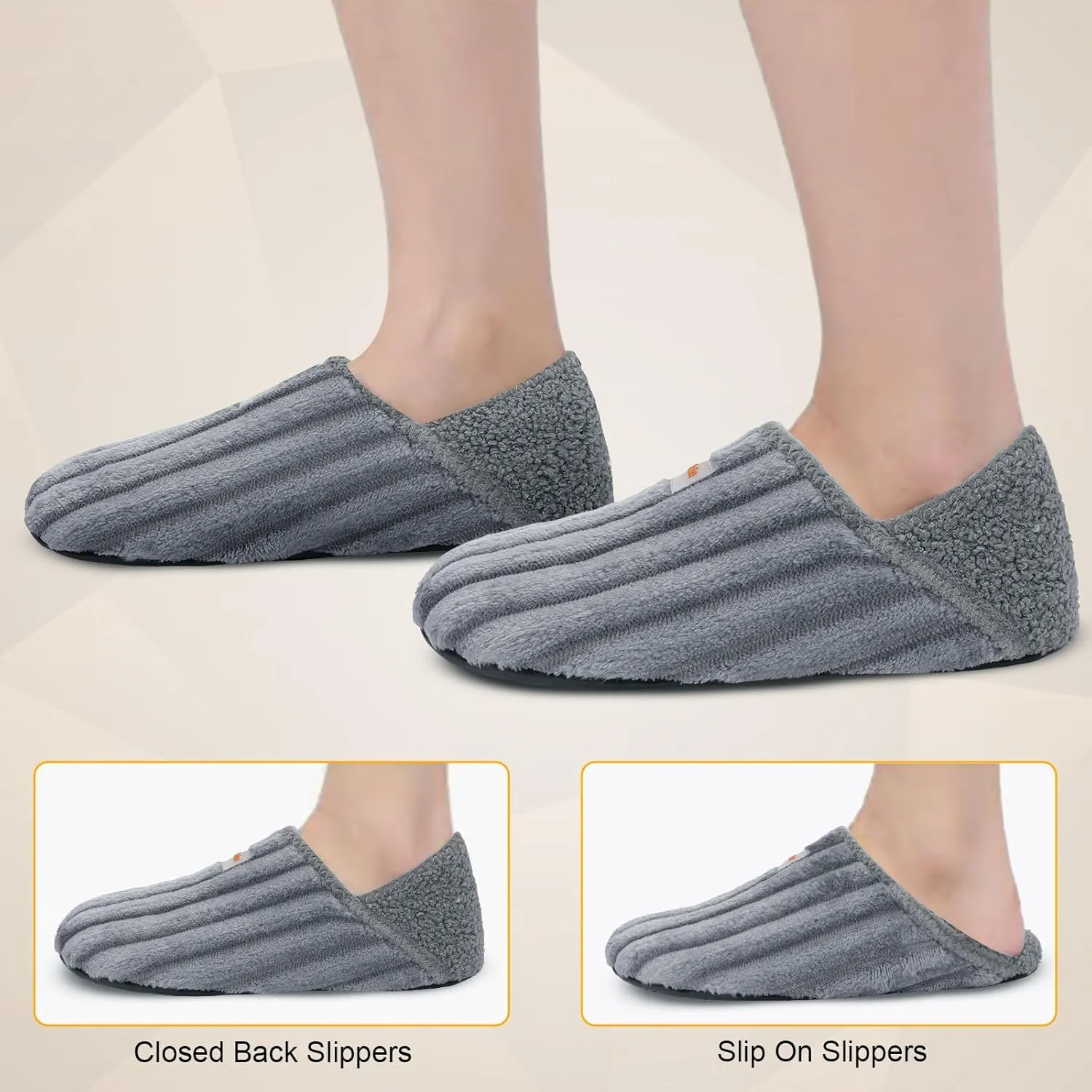 Scurtain Slippers for Women Men House Slipper Socks Lightweight Unisex Adults Barefoot Shoes Non-Slip Travel Slippers
