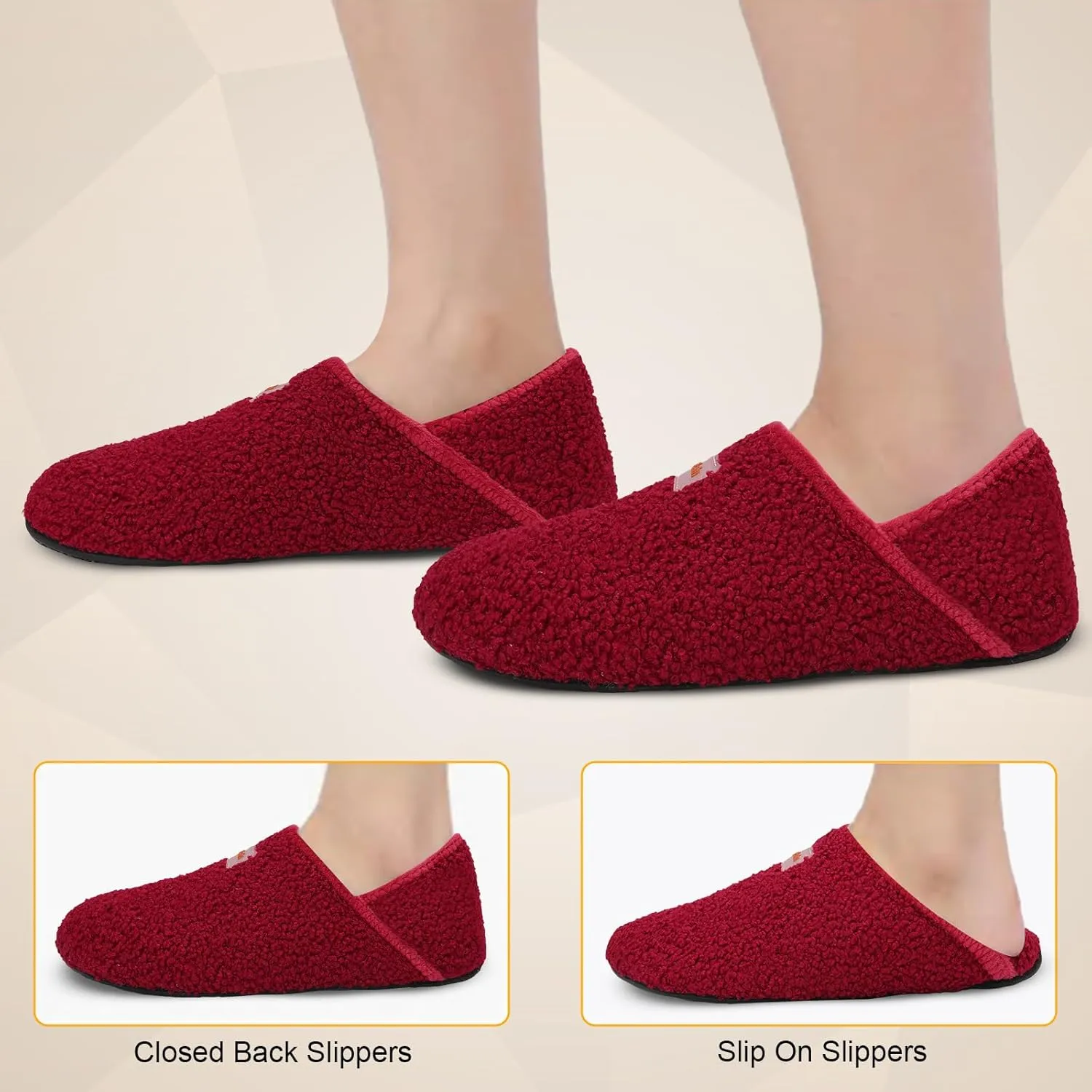Scurtain Slippers for Women Men House Slipper Socks Lightweight Unisex Adults Barefoot Shoes Non-Slip Travel Slippers