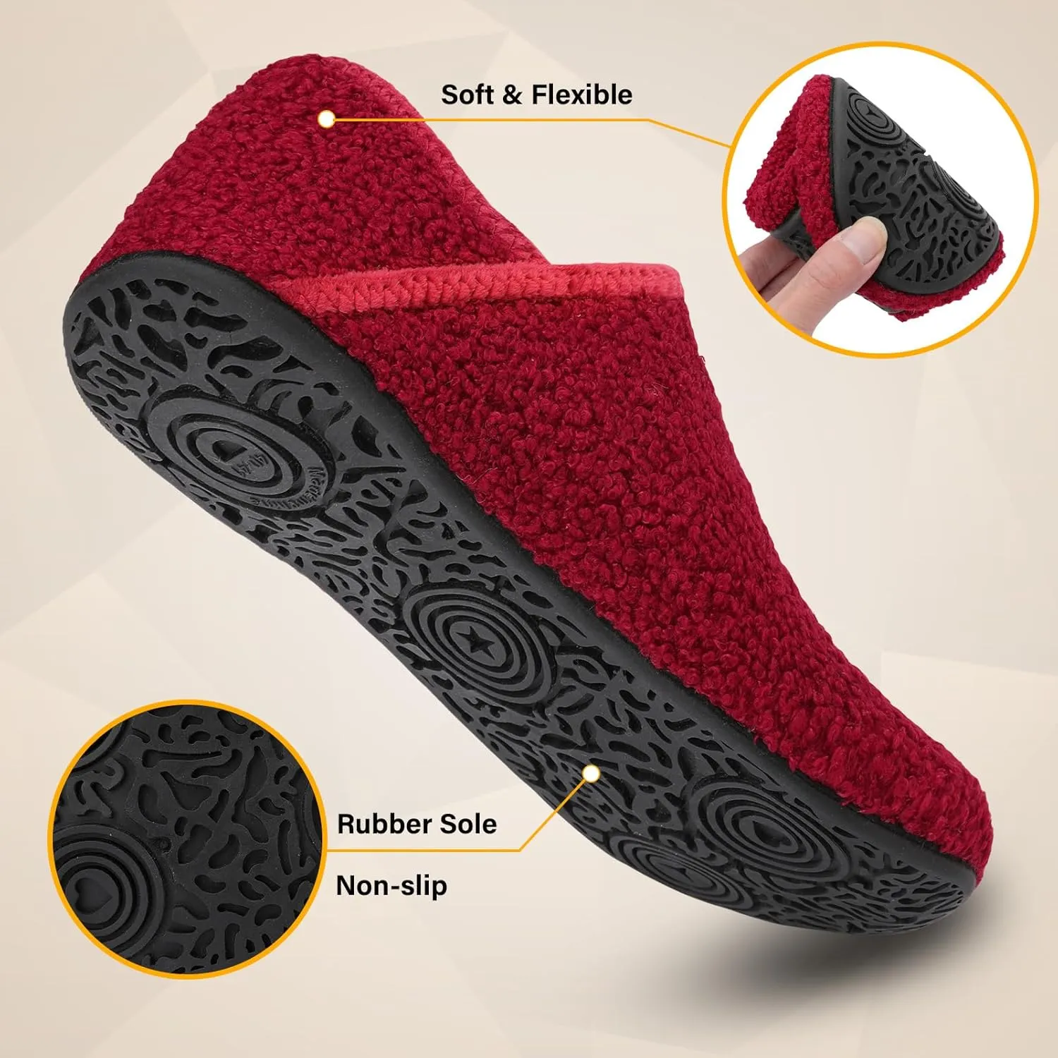 Scurtain Slippers for Women Men House Slipper Socks Lightweight Unisex Adults Barefoot Shoes Non-Slip Travel Slippers