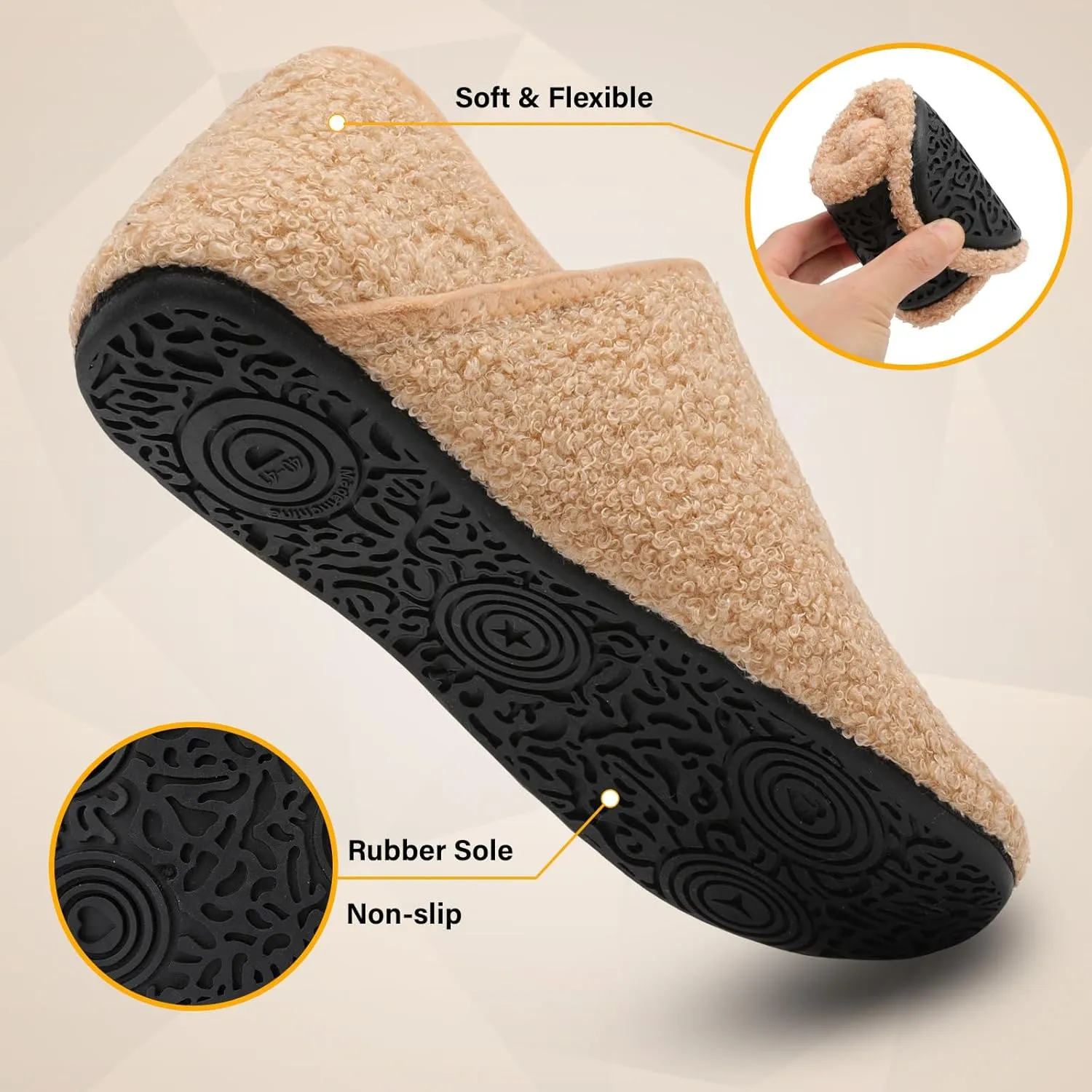 Scurtain Slippers for Women Men House Slipper Socks Lightweight Unisex Adults Barefoot Shoes Non-Slip Travel Slippers