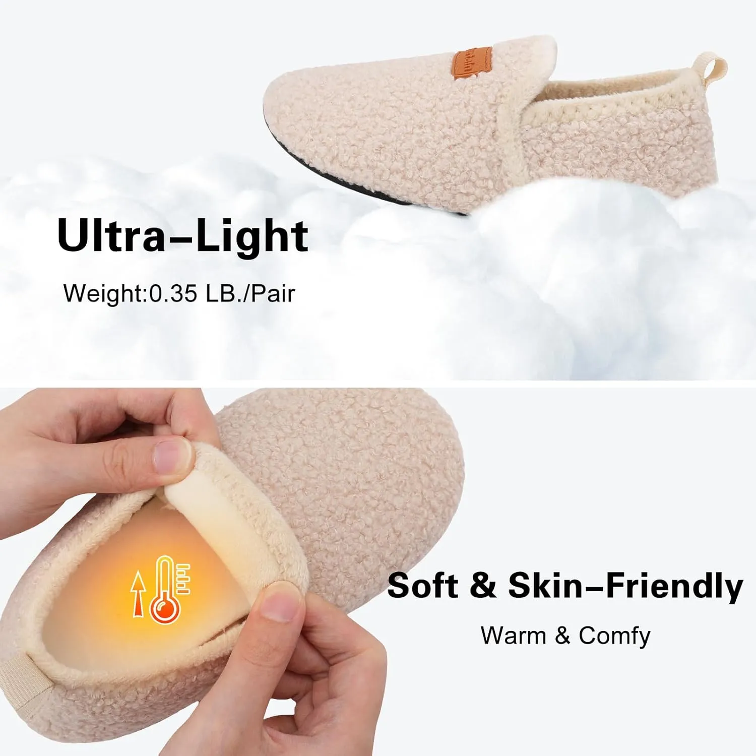 Scurtain Unisex Big Kids Little Kids Slippers Socks Artificial Woolen Slippers with Non-slip Rubber Sole for Big Boys Girls Little Boys Girls
