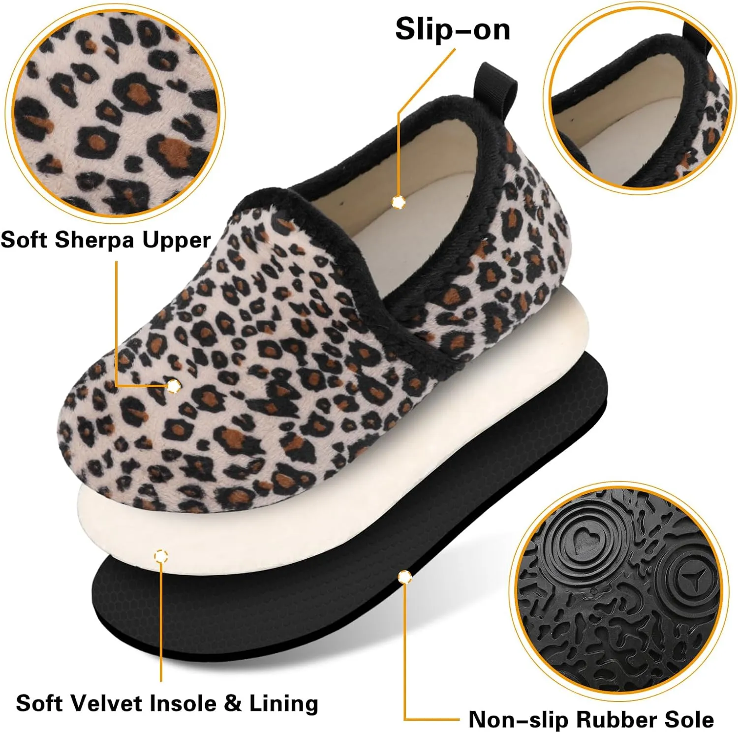 Scurtain Unisex Big Kids Little Kids Slippers Socks Artificial Woolen Slippers with Non-slip Rubber Sole for Big Boys Girls Little Boys Girls