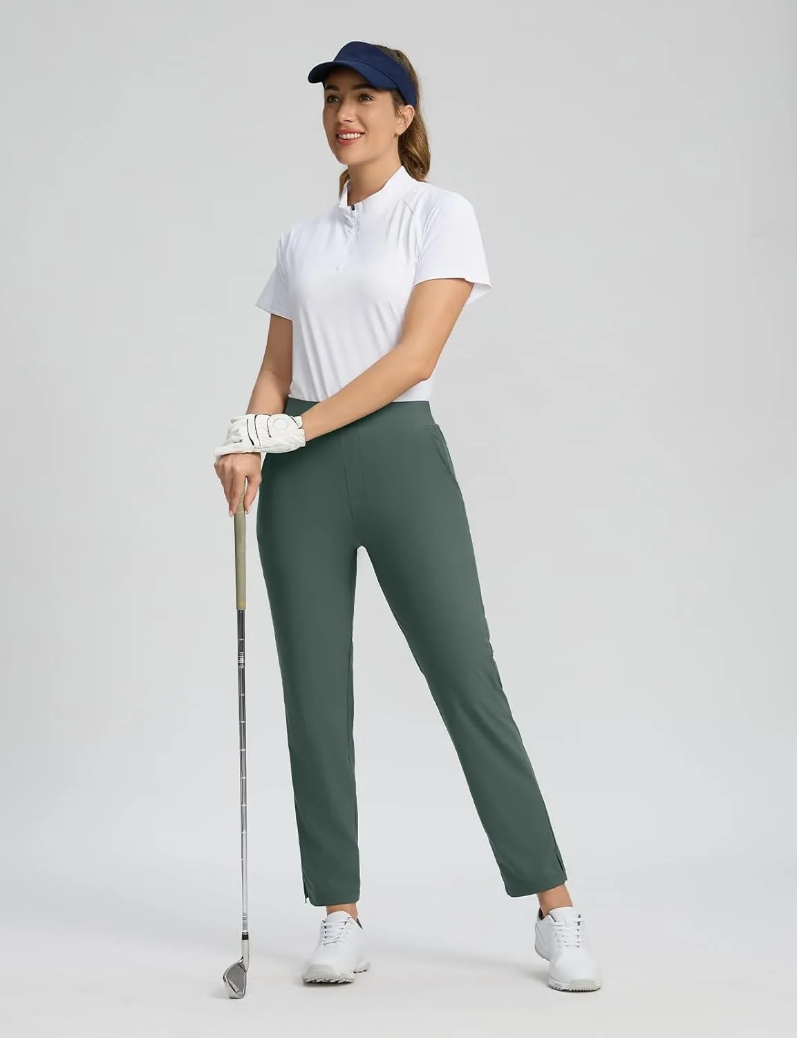 Seamaid Womens Golf Pants Lightweight Casual Travel Pants with Zipper Pockets Stretchy Work Business